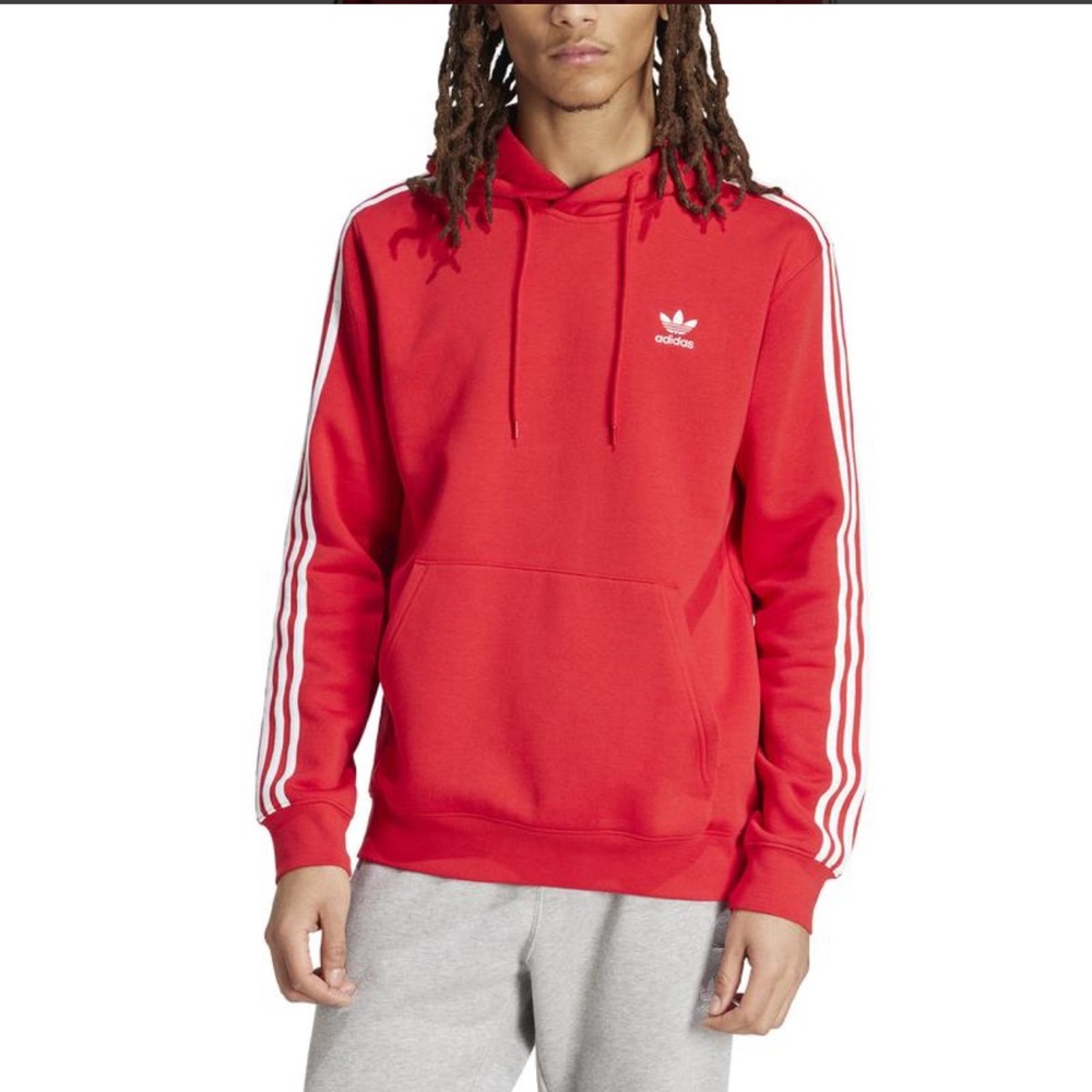 NWT Adidas Originals 3-Stripes Hoodie - Better Scarlet - XS